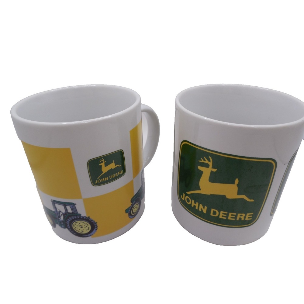 John Deere Coffee Mug  By Gibson Licensed Agriculture Farm Tractor Lot of 2